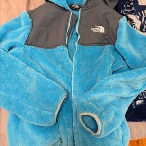 The North Face Turquoise and Gray Fleece Jacket